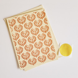Fair trade hand made paper block print copper greeting card from Bangladesh