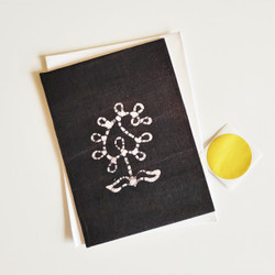 Fair trade hand made paper kolka pattern batik greeting card from Bangladesh