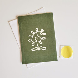 Fair trade hand made paper kolka pattern batik greeting card from Bangladesh