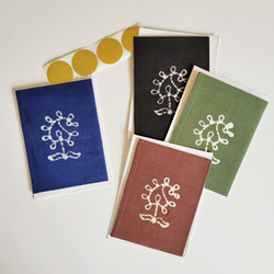Fair trade hand made paper kolka pattern batik greeting card from Bangladesh