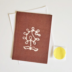 Fair trade hand made paper kolka pattern batik greeting card from Bangladesh