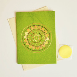 Fair trade hand made paper wheat straw art greeting card from Bangladesh