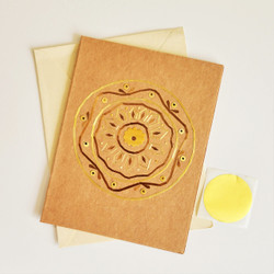 Fair trade hand made paper wheat straw art greeting card from Bangladesh
