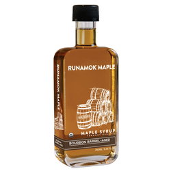 Runamok organic bourbon barrel aged maple syrup from Vermont