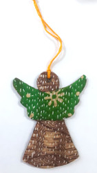 Fair trade recycled sari kantha angel Christmas holiday ornament from Bangladesh