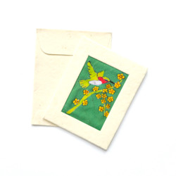 Fair trade batik hummingbird mini gift card from Nepal