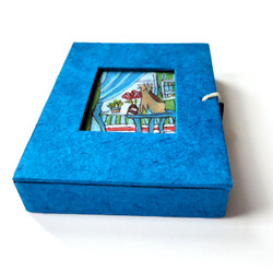 Fair trade hand made paper and batik mini box from Nepal