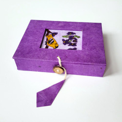 Fair trade hand made paper and batik mini box from Nepal