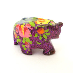 Fair trade hand painted papier mache mini elephant from India