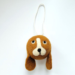 Fair trade felted wool holiday Christmas tree dog ornament from Kyrgyzstan