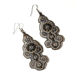 Fair trade Czech crystal long dangle earrings from Guatemala