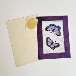 Fair trade dancing butterfly hand made paper  note card from Nepal