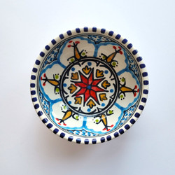 Fair trade free hand painted mini earthenware bowl from Tunisia