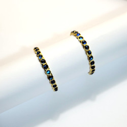 Fair trade apatite and brass hoop earrings from Turkey