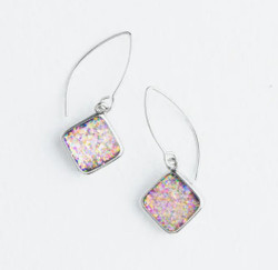 fair trade synthetic opal dangle earrings from China