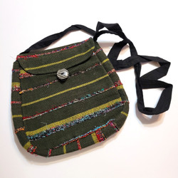 Fair Trade Striped  Cross Body Cotton and Silk Purse from Nepal