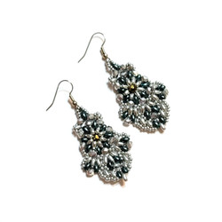 Fair trade byzantine long dangle beaded earrings from Guatemala