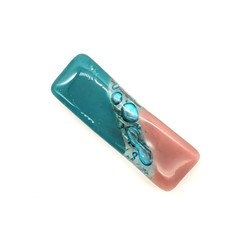 Fair trade small fused glass barrette from Chile