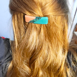Fair trade small fused glass barrette from Chile