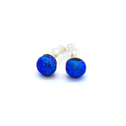 fair trade orange dichroic glass stud earrings from Chile
