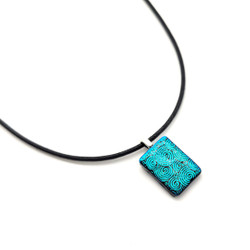 Fair trade dichroic recycled glass pendant necklace from Chile