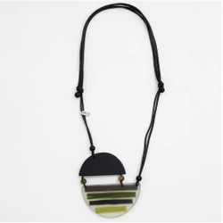 Fair trade Green and Black Abstract Pendant Necklace from the Philippines