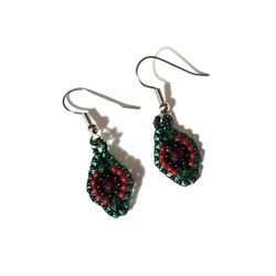 Fair trade Czech crystal small beaded dangle earrings from Guatemala