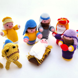 Fair trade crocheted holy family world nativity set from Armenia