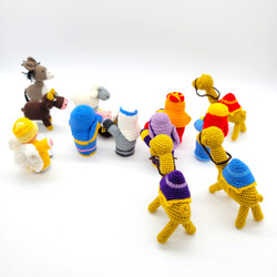 Fair trade crocheted holy family world nativity set from Armenia