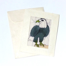 Fair trade batik eagle mini gift card from Nepal