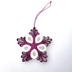 Fair trade quilled paper snowflake Christmas holiday ornament from Bangladesh