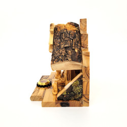 Fair Trade Carved Olivewood and Gypsum Nativity with incense from West Bank
