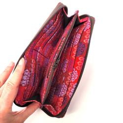 Fair trade dhaka cotton fabric zip close clutch wallet from Nepal