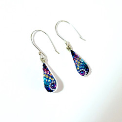 Fair trade Czech crystal and dichroic glass dangle earrings from Mexico