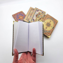 Fair trade Turkish rug inspired lined pocket journal with fabric cover from Turkey