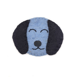 Fair trade felted wool dog drink coaster from Kyrgyzstan