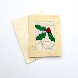 Fair trade holly batik mini paper gift card from Nepal