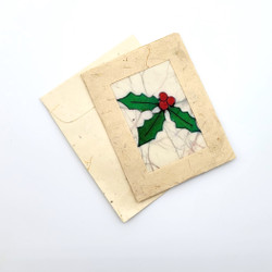 Fair trade holly batik mini paper gift card from Nepal