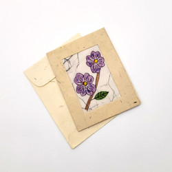 Fair trade dogwood batik mini paper gift card from Nepal