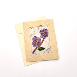 Fair trade dogwood batik mini paper gift card from Nepal