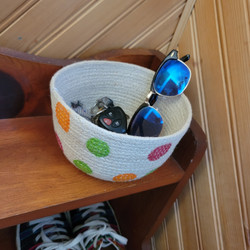 Fair trade jute cord bowl basket from Bangladesh