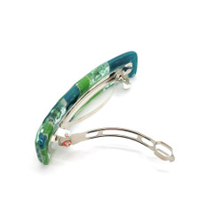 Fair trade fused glass large hair barrette from Chile