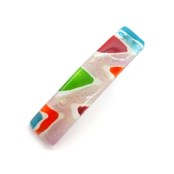 Fair trade fused glass large hair barrette from Chile