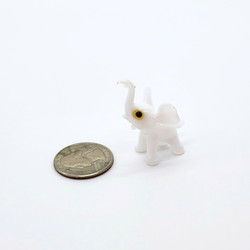 Fair trade miniature crystal glass elephant figurine from Chile