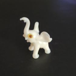 Fair trade miniature crystal glass elephant figurine from Chile