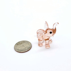 Fair trade miniature crystal glass elephant figurine from Chile
