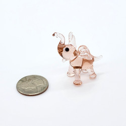 Fair trade miniature crystal glass elephant figurine from Chile