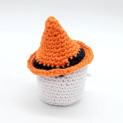 Fair trade artisan crafted knit wool miniature ghost figure from Chile