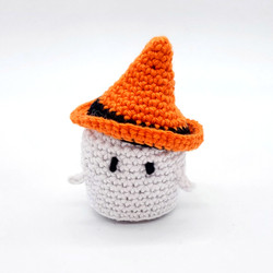 Fair trade artisan crafted knit wool miniature ghost figure from Chile