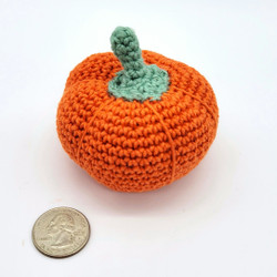 Fair trade hand crafted knit wool pumpkin from Chile